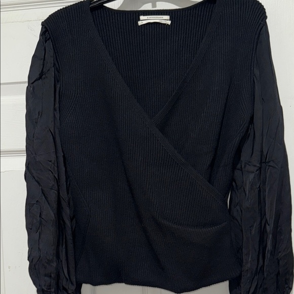 Anthropologie Tops - Anthropologie Elegant Black V-Neck Blouse